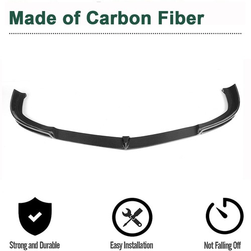 For Mercedes W204 C63 2012UP REAL CARBON FRONT BUMPER LIP SPOILER BODY KIT - Foto 8 di 12