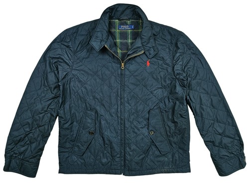HOT VTG Men POLO RALPH LAUREN DETROIT QUILTED PLAID LINED NAVY Jacket L (*Fit M) - Picture 2 of 16