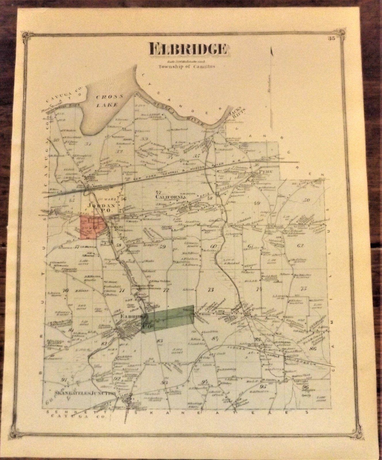 1874 Onondaga County NY "Town of Elbridge2" Antique Atlas Map eBay