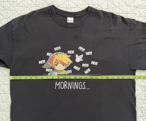 Legend Of Zelda Link T-shirt Coffee Mornings…XL 23” X 28” Shirt Black - Picture 6 of 7