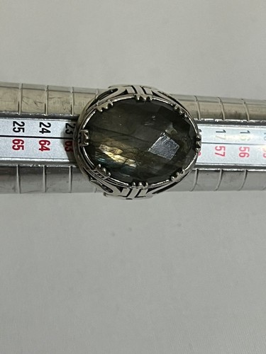 Rare Men's silver 925 Ring Genuine Yemen agate Aqeeq عقيق يمني حجر الطاووس مترش - Picture 12 of 16