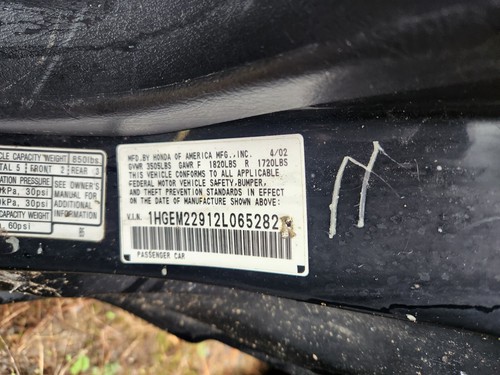 01-02 Honda Civic Front Left Driver Seat Belt Buckle 04816-S5D-A02ZB OEM Tested - Picture 6 of 6