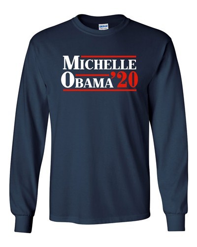 Long Sleeve Adult T-Shirt Michelle Obama '20 First Lady President Political DT - Bild 1 von 4