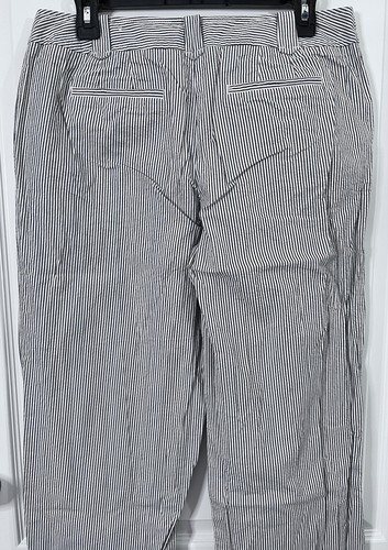 Ann Taylor LOFT Women's Size 10 Pants Pinstripe Wide Leg Soft Gray White - Picture 15 of 18