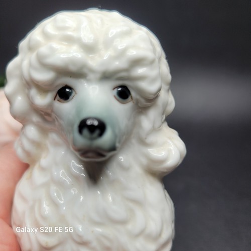 Vintage Delicate Bisque Ceramic French Poodle Dog Figurine - Picture 7 of 10