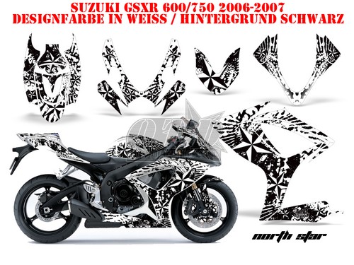 KIT GRÁFICO DE DECORACIÓN DE CARRERAS AMR SUZUKI GSX-R 600/750/1000/1300 NORTH STAR B - Imagen 5 de 12