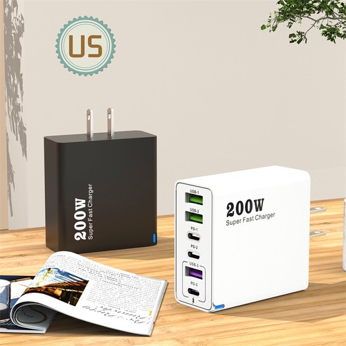 200W Super Fast PD Type C Charging Wall Charger For Samsung iPhone Android Phone - Picture 5 of 36