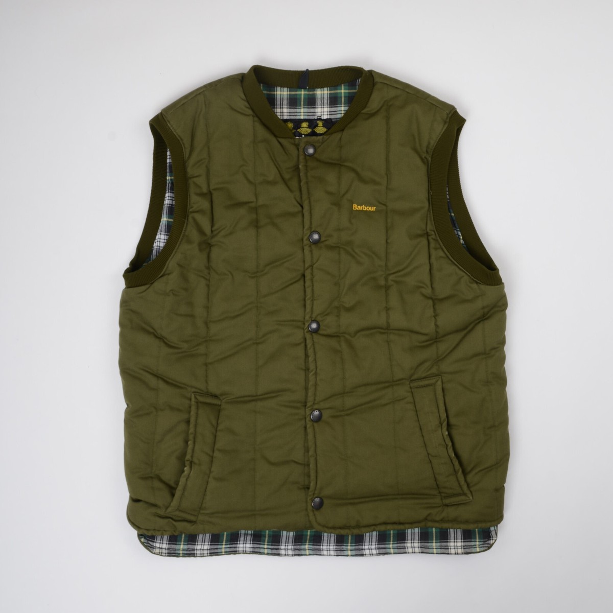 Vintage Barbour Trekker waistcoat L OLIVE GREEN made in England k