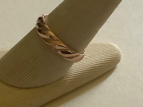 1758 A R Sterling Silver GoldTone Swirl Band Ring Size 9.75 - Picture 3 of 5