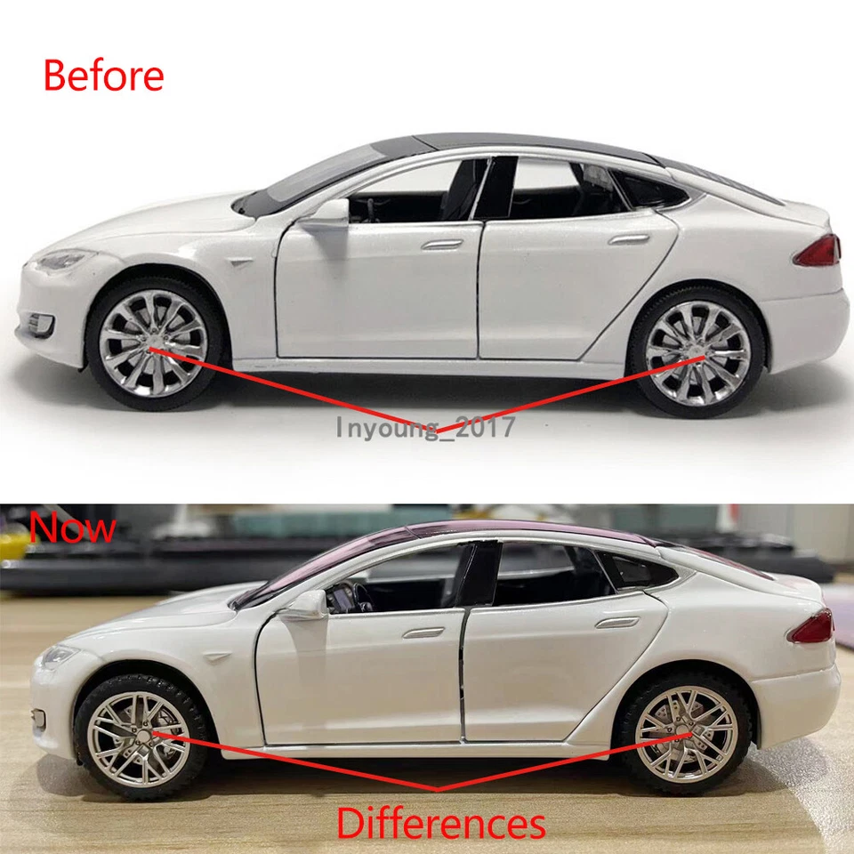 1:32 Tesla Model S 100D Model Car Diecast Toy Cars Boys Toys for Kids Gifts - Image 2 of 4