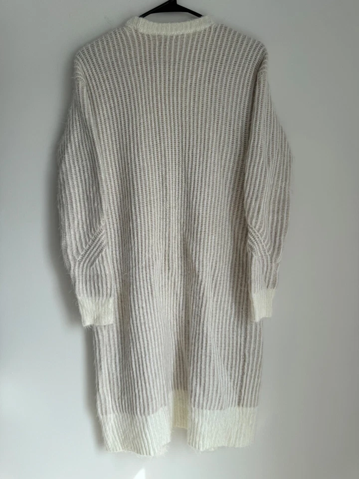 Cárdigan Calvin Klein Chucky tejido mezcla de lana para mujer talla S crema largo Foto 2 de 4