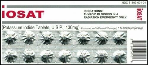 Anti-Strahlung IOSAT Kaliumjodid Tabletten 130 MG 14 Tabletten/Packung Exp 2032 - Bild 5 von 8
