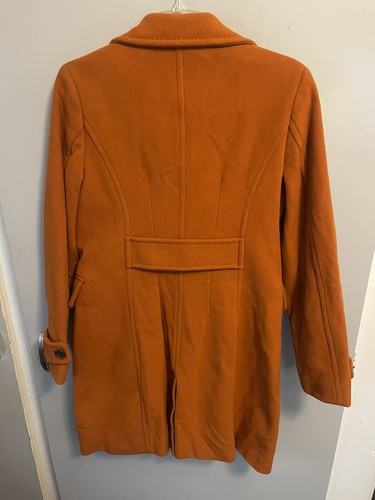 LL Bean Women’s NWT Burnt Orange Luxe Wool Coat Button Up Wool Blend Size 4 - Picture 7 of 10