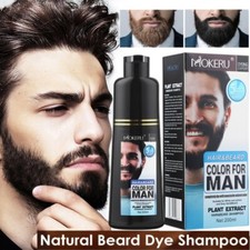 Men's Beard Blackening Shampoo Instant beard Dye Black Mustache Hair Color 200ML