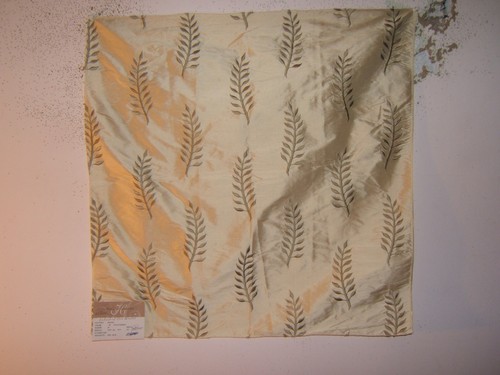Highland Court "Embroidered Tree Branches", 100% Silk, remnant, color gold/green - Picture 2 of 2