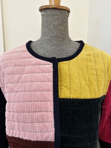RARE Gorman Elmer Jacket Quilt corduroy velvet colour block Patchwork 8 10 12 M - Bild 3 von 13
