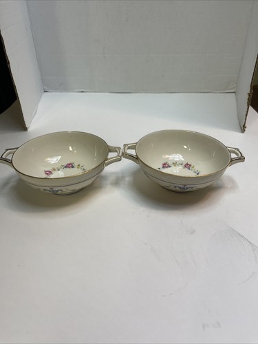 Vintage Haas Czjzek Coronado Patricia Footed Cream Soup Bowl's Set of 2  - Picture 3 of 9