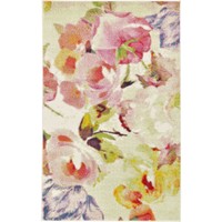 Lyon Ivory Rug With Floral Print (4'11 X 8') Lyon Ivory Rug With Floral Print (4'11 X 8')