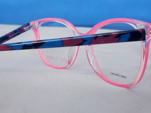 New Women's Betsey Johnson Eyeglass Frame Glow Up Pink Plastic 53-17-140 - Picture 12 of 15