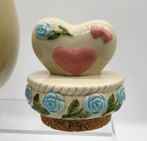 Abtei Presse HOCHZEITSBERATUNG Glas mit Korkdeckel Hochzeit Andenken Herzen blau Blumen - Bild 9 von 14