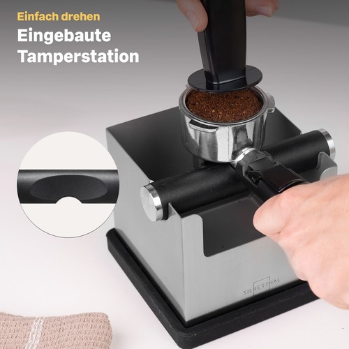 Abklopfbehälter für Siebträger mit Tamperstation - 2 in1 Funktion SILBERTHAL - Bild 4 von 9