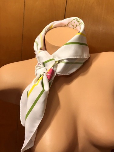 Vintage Halstuch Blumen Damen Schal Floral bunte Farben 27" quadratisch 80er Jahre - Bild 4 von 9