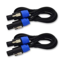 2x 6 ft Speakon to Speakon plug 12 gauge Wire Pro Audio DJ Speaker Cable