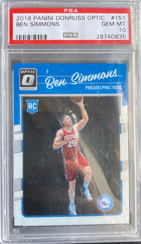 Ben Simmons 2016-17 Panini Donruss Optic Rookie RC #151 PSA 10 GEMA COMO NUEVO 76ers - Imagen 1 de 2