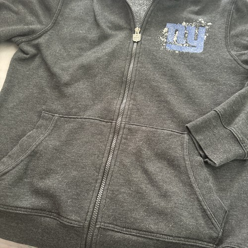 NY Giants Sweatshirt mit Reißverschluss Fleece gefüttert NFL Pro Line Medium Glitzer blau schwarz - Bild 6 von 8