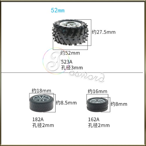 RC Model Wheels Rubber Tyres Tire Vehicle Toy Car Plastic Hubs Assembly Bore 2/3 - Bild 3 von 8