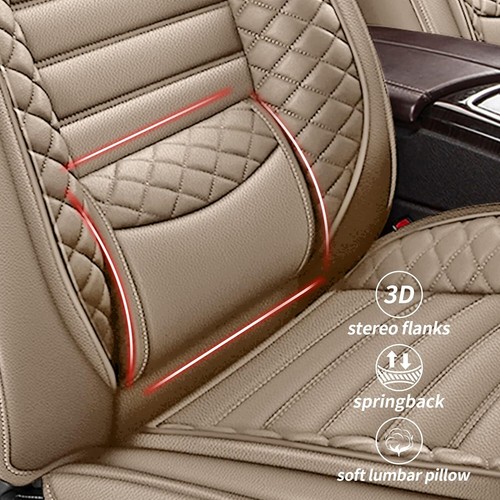 Faux Leather Car 5-Seat Covers Full Set Protector Pad For FORD EDGE 2007-2024 - Picture 4 of 9
