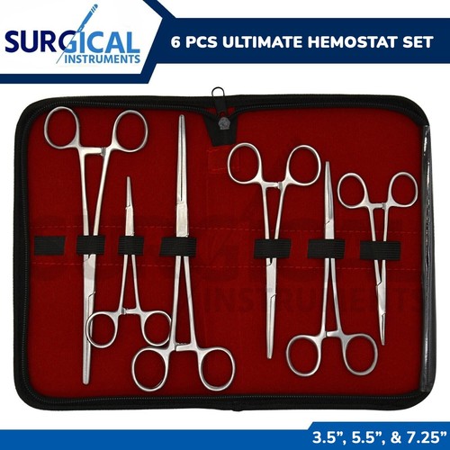Ultimate Hemostat Kit-3, 6 Piece Ideal for Hobby Tools Set, Electronics, Fishing - Picture 1 of 8