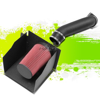 WRINKLE BLACK AIR INTAKE+HEAT SHIELD FOR 03-09 HUMMER H2 GMT913 6.0L//6.2L V8