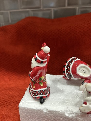 Fitz and Floyd Santa, Santa! 3-Piece Porcelain Tumblers (2007) With Box - Picture 9 of 14