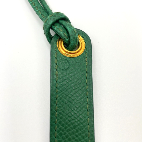 Auth Hermes Pochette Leather Green Pouch W/Box SK060261 - Picture 18 of 22