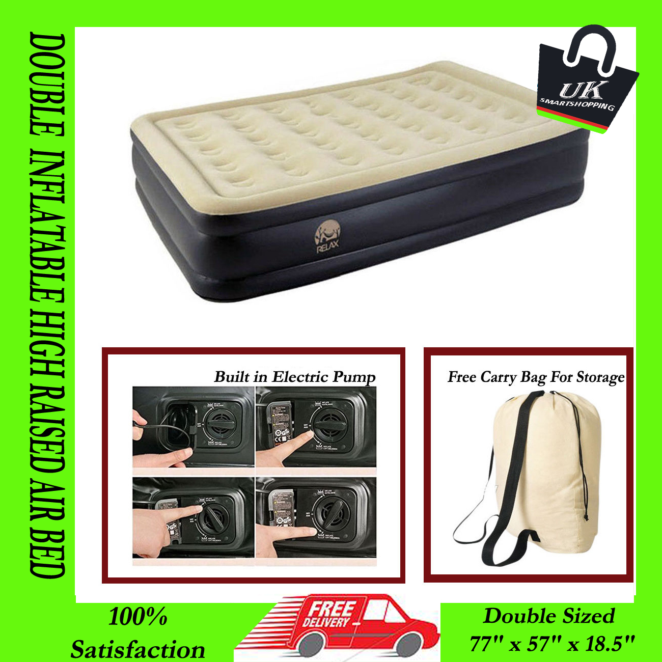 NUOVA dimensione doppia sollevato Gonfiabile Letto Gonfiabile Materasso FLOCCATI pompa elettrica airbed NUOVA dimensione doppia sollevato Gonfiabile Letto Gonfiabile Materasso FLOCCATI pompa elettrica airbed