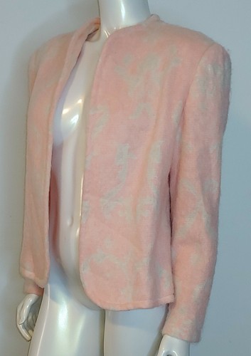 Vintage Peach Beige Wool Mohair Jacket 12 14 LS - Picture 5 of 7