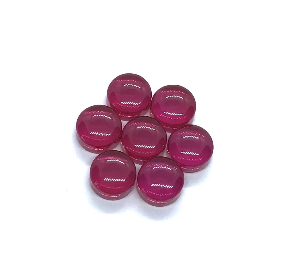 AAA Synthetic Red Ruby 2mm to 4mm Round Flat Back Cabochon Imitation Loose Stone - Image 4 of 4