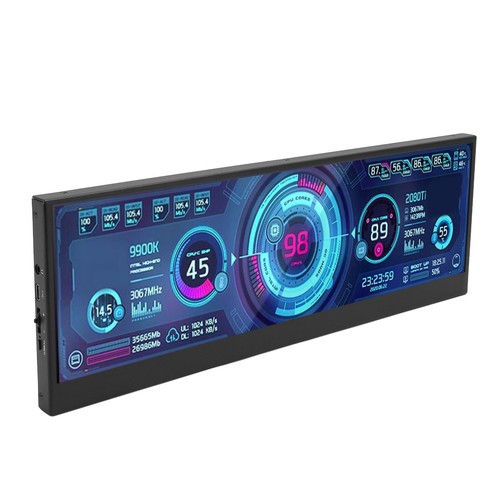 14in Computer Temp Monitor Secondary Screen Stretched Bar LCD Display CPU GPU D - Picture 11 of 22
