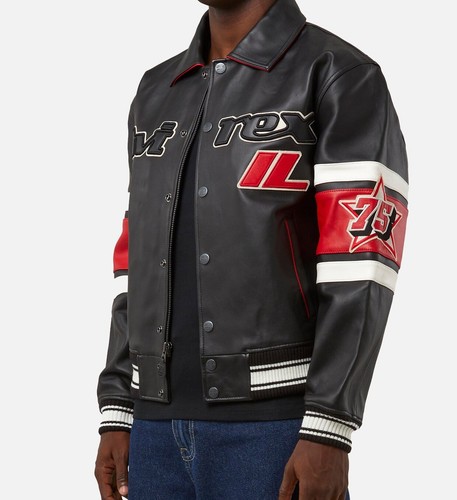 New Men's Avirex City Series Chicago-USA Jacket In Black and Red Color. - Picture 5 of 7