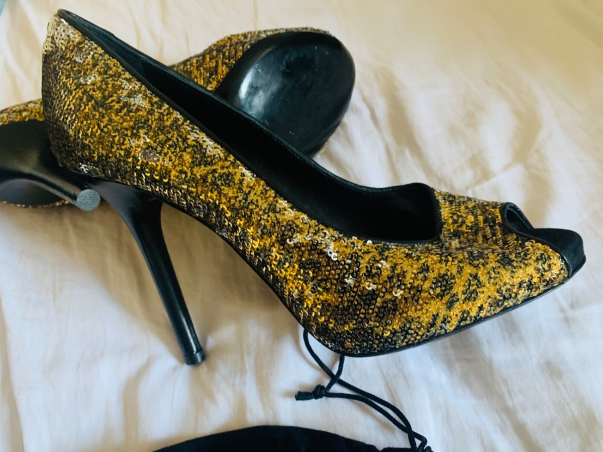 Luxury Designer Black And Gold Designer Heels Designer High Heels