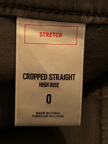 Express Womens Pants Size 0 Green Camo Cropped Straight High Rise Actual 27X24.5 - Picture 13 of 15