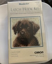 Wonder Art Latch Hook Kit Chocolate Lab Dog 12  x 12" Caron - New  Sealed