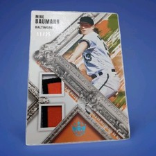 2022 Diamond Kings DK Materials Holo Platinum Blue #11/25 Mike Baumann Rookie RC