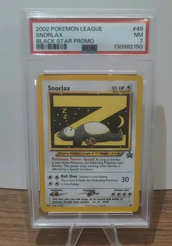 2002 POKEMON LEAGUE PROMO BLACK STAR #49 SNORLAX PSA 7