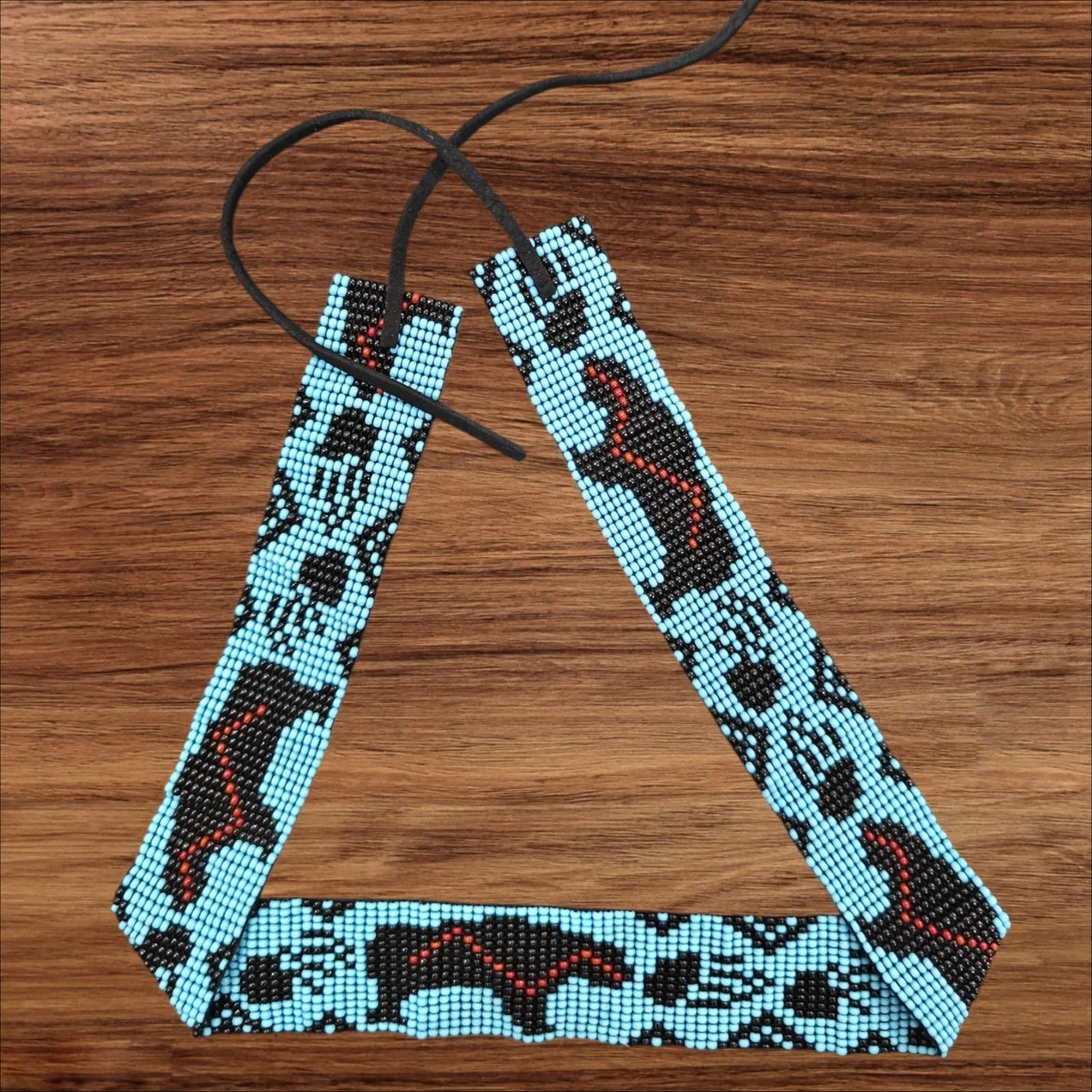 Beaded Hat Band Geometric Southwestern Pattern Cowboy Rode Handmade hatband