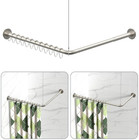 L Shaped Shower Curtain Rods, Adjustable (23''-69'' X 23''-69'') Corner Shower R