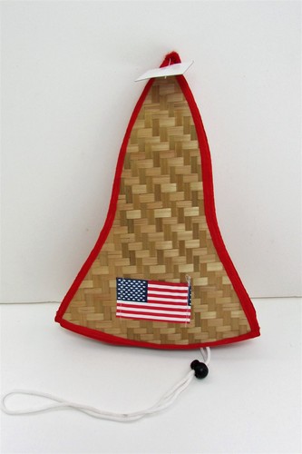 US Flag Foldable Straw Hat 4th of July American Hat with Drawstring - Picture 2 of 4