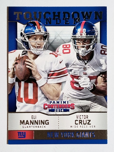 Panini Contenders Touchdown Tandems #3 2014 Eli Manning/Victor Cruz - Imagen 1 de 2