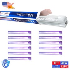 12 Pack UV Led Fixture 4FT 40W Black Light Bar Christmas D cor Event Lighting